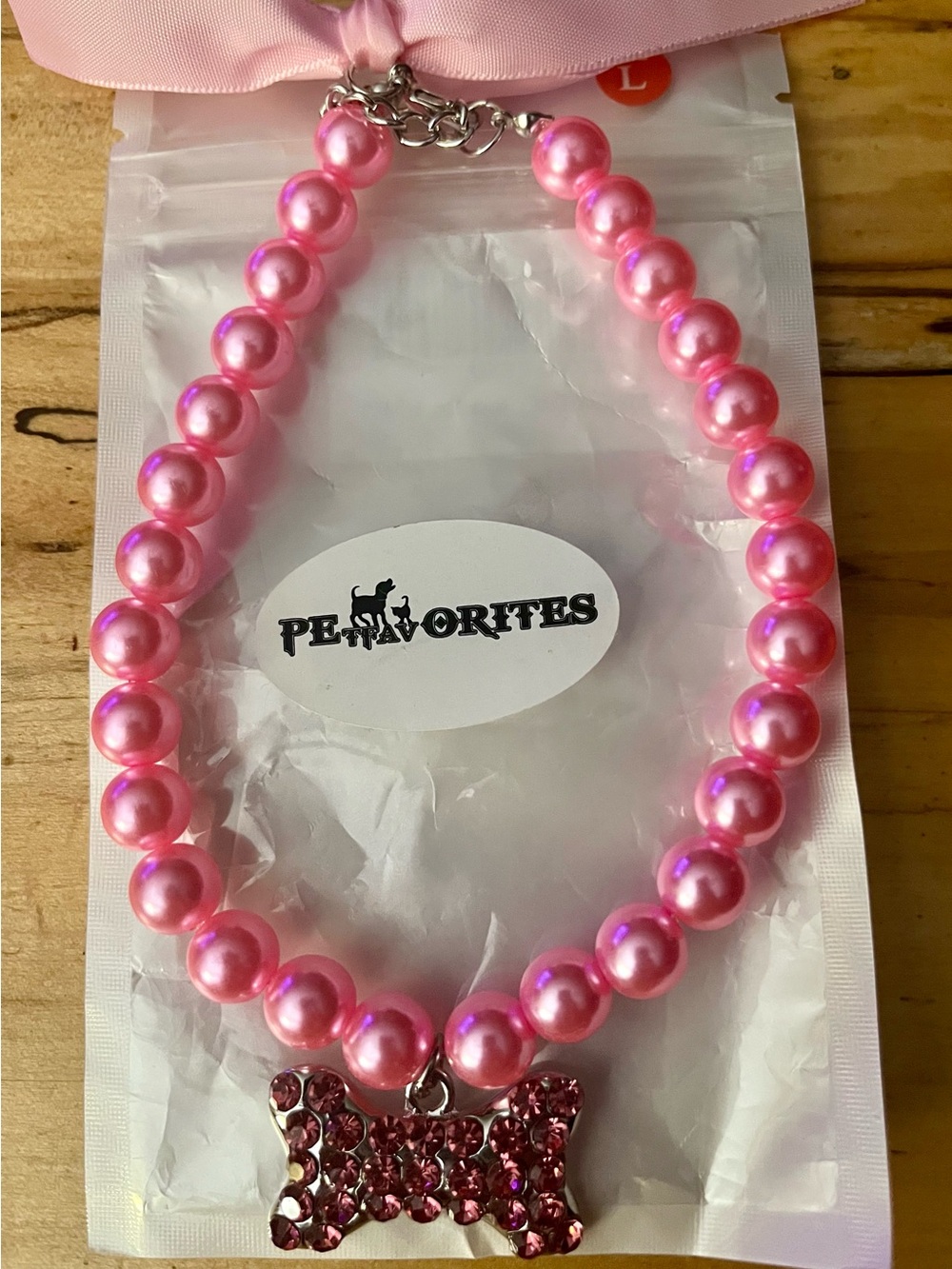 PetFavorites Couture Designer Pink Pearl & Rhinestone Pet Necklace - Picture 4 of 6